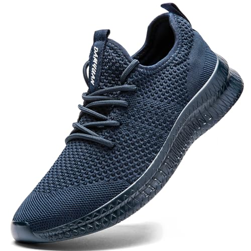 UROMGV Damen Tennisschuhe Straße Laufschuhe Slip On Walking Schuhe Sport Training Schuhe Leichtgewicht Atmungsaktiv Bequeme Freizeitschuhe Mode Outdoor Sportschuhe Fitness Schuhe Dunkel_Blau EU 40 von UROMGV