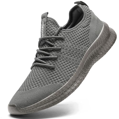 UROMGV Damen Tennisschuhe Straße Laufschuhe Slip On Walking Schuhe Sport Training Schuhe Leichtgewicht Atmungsaktiv Bequeme Freizeitschuhe Mode Outdoor Sportschuhe Fitness Schuhe Dunkel_Grau EU 38 von UROMGV