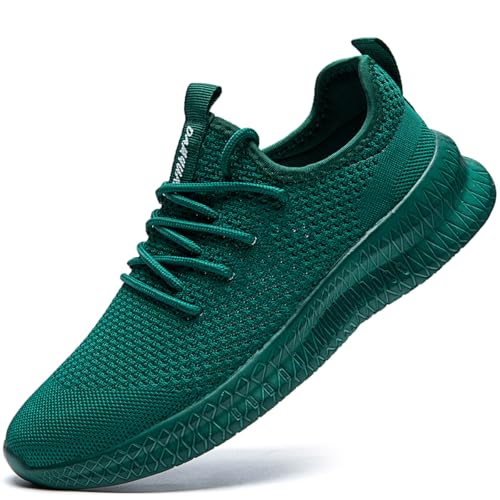 UROMGV Damen Tennisschuhe Straße Laufschuhe Slip On Walking Schuhe Sport Training Schuhe Leichtgewicht Atmungsaktiv Bequeme Freizeitschuhe Mode Outdoor Sportschuhe Fitness Schuhe Dunkel_Grün EU 42 von UROMGV