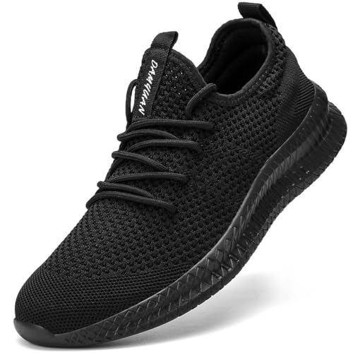 UROMGV Damen Tennisschuhe Straße Laufschuhe Slip On Walking Schuhe Sport Training Schuhe Leichtgewicht Atmungsaktiv Bequeme Freizeitschuhe Mode Outdoor Sportschuhe Fitness Schuhe Schwarz EU 37 von UROMGV