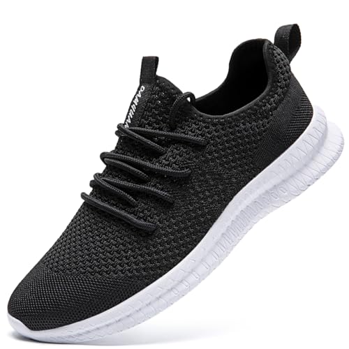 UROMGV Damen Tennisschuhe Straße Laufschuhe Slip On Walking Schuhe Sport Training Schuhe Leichtgewicht Atmungsaktiv Bequeme Freizeitschuhe Mode Outdoor Sportschuhe Fitness Schuhe Schwarz_Weiß EU 40 von UROMGV