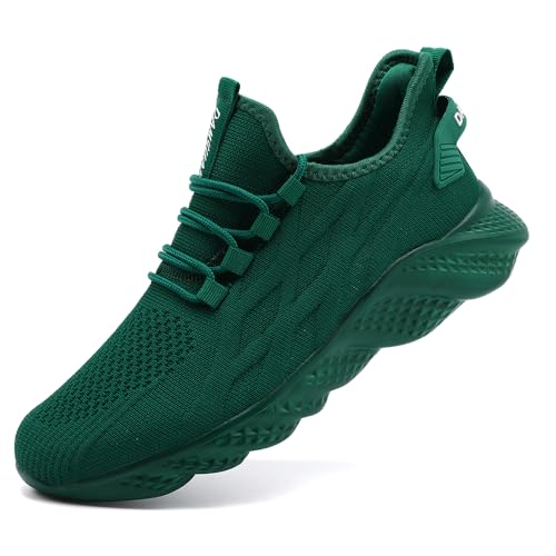 UROMGV Herren Sportschuhe Sneaker Laufschuhe Turnschuhe Herren Tennis Jogging Walkingschuhe Leichtgewichts Atmungsaktiv Freizeit Straßenlaufschuhe Fitness Schuhe Dunkelgrün EU 42 von UROMGV