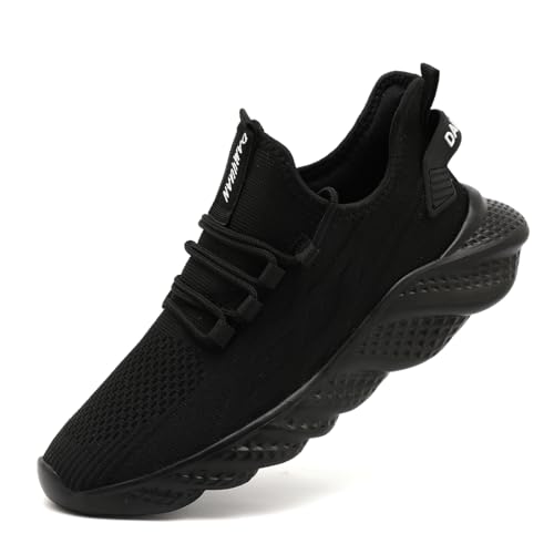 UROMGV Herren Sportschuhe Sneaker Laufschuhe Turnschuhe Herren Tennis Jogging Walkingschuhe Leichtgewichts Atmungsaktiv Freizeit Straßenlaufschuhe Fitness Schuhe Schwarz EU 41 von UROMGV