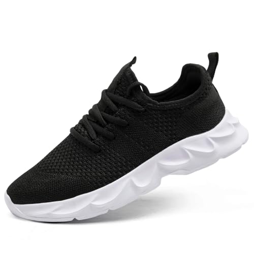 UROMGV Laufschuhe Damen Schuhe Sneaker Sportschuhe Tennisschuhe Leichte rutschfest Turnschuhe Walkingschuhe Schwarz und weiß 38 von UROMGV