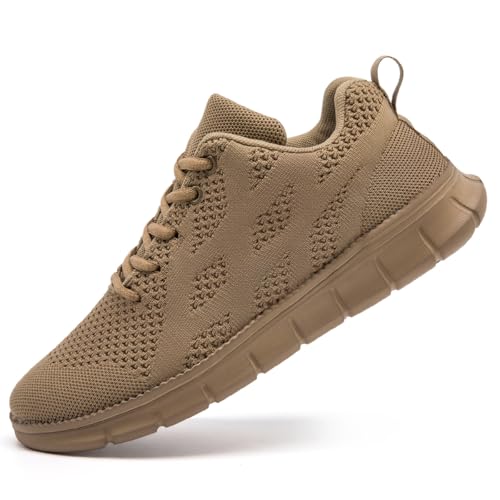 UROMGV Laufschuhe Herren Sneaker Schuhe Sportschuhe Turnschuhe Straßenlaufschuhe Walkingschuhe Slip On Joggingschuhe Herren Braun 43 von UROMGV