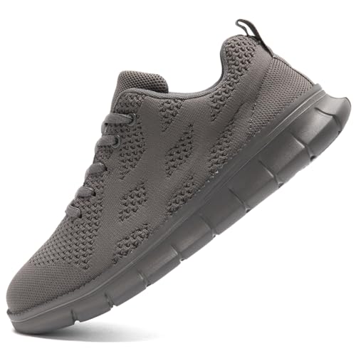 UROMGV Laufschuhe Herren Sneaker Schuhe Sportschuhe Turnschuhe Straßenlaufschuhe Walkingschuhe Slip On Joggingschuhe Herren Dunkelgrau 42 von UROMGV
