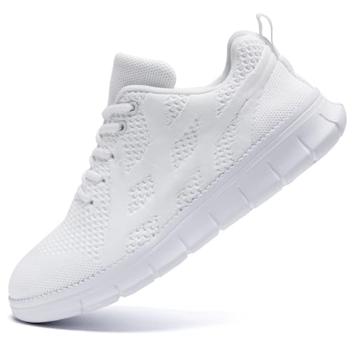 UROMGV Laufschuhe Herren Sneaker Schuhe Sportschuhe Turnschuhe Straßenlaufschuhe Walkingschuhe Slip On Joggingschuhe Herren Weiß 40 von UROMGV