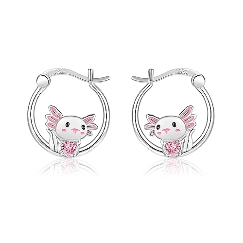 Axolotl Hoop Ohrringe 925 Sterling Silber Hyposensitivität Niedliche Axolotl Ohrringe Axolotl Schmuck Geschenk Für Frauen Mädchen Teenager von URONE