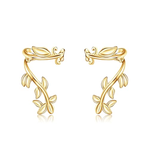 Blatt Ohr Manschette Ohrringe Sterling Silber Gold Blatt Manschette Ohrringe Non Piercing Clip auf Knorpel Schmuck Geschenke für Frauen von URONE