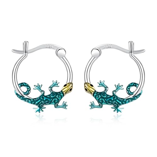 Eidechsen-Ohrringe Sterling-Silber Gecko-Creolen Tierschmuck Geschenke Für Frauen Eidechsen-Ohrringe Sterling-Silber Gecko-Creolen Tierschmuck Geschenke Für Frauen von URONE