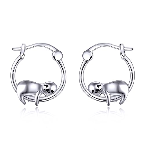 URONE Faultier Ohrringe 925 Sterling Silber Faultier Creolen Faultier Schmuck Faultier Geschenke für Frauen Damen URONE Faultier Ohrringe 925 Sterling Silber Faultier Creolen Faultier Schmuck Faultier Geschenke für Frauen Damen von URONE