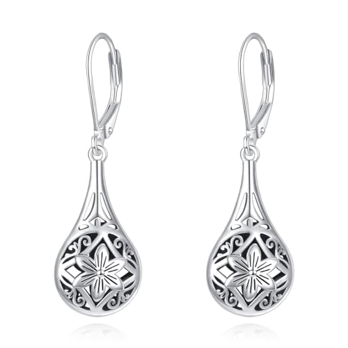 Filigrane Ohrringe aus Sterlingsilber Filigrane Ohrhänger mit Klappbügel Vintage-Schmuck Geschenke für Damen von URONE
