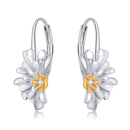 Gänseblümchen-Ohrringe Creolen Aus Sterlingsilber Gänseblümchen-Blumenschmuck Geschenke Für Frauen Gänseblümchen-Ohrringe Creolen Aus Sterlingsilber Gänseblümchen-Blumenschmuck Geschenke Für Frauen von URONE