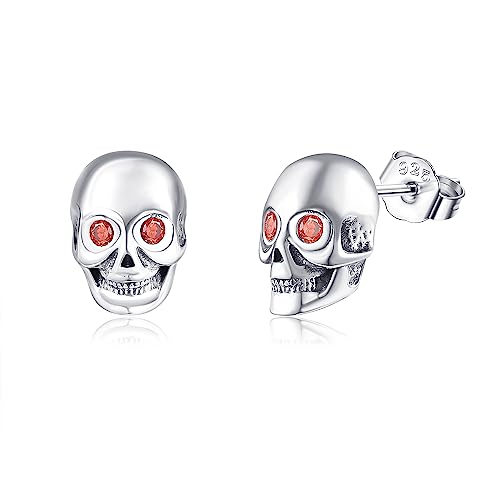 Gothic Totenkopf Ohrstecker 925 Sterling Silber Goth Totenkopf Ohrringe Totenkopf Schmuck Geschenk für Frauen Männer Teen von URONE