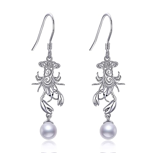 Hummer-Ohrringe Sterlingsilber Langusten-Perlen-Ohrhänger Strand-Hummer-Schmuck Geschenke für Frauen von URONE