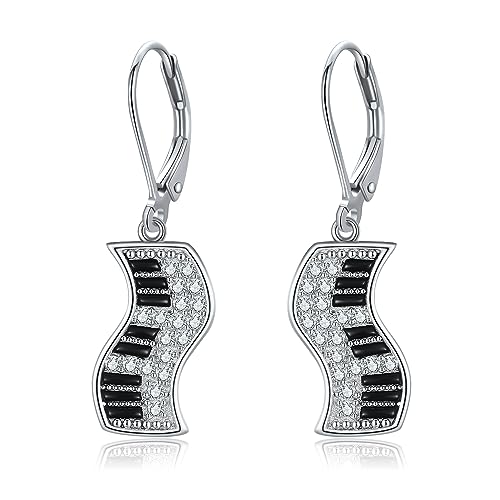 Klavier-Ohrringe Sterling-Silber Klavier-Ohrringe Musik-Schmuck Geschenke für Frauen und Mädchen Musikliebhaber von URONE