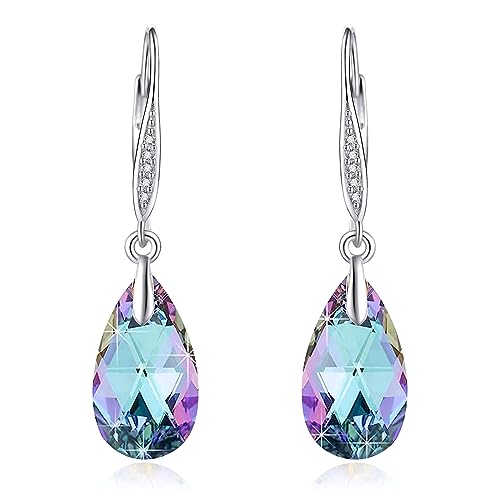 Kristall-Ohrringe für Frauen 925 Sterling Silber lila Tropfen Ohrringe Kristallschmuck Geschenk für Frauen Mädchen Kristall-Ohrringe für Frauen 925 Sterling Silber lila Tropfen Ohrringe Kristallschmuck Geschenk für Frauen Mädchen von URONE