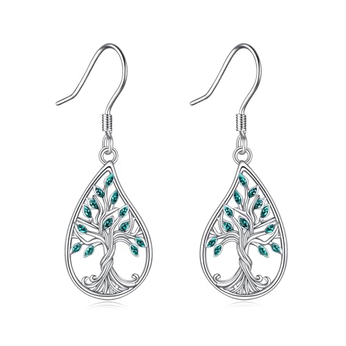 Lebensbaum Ohrringe 925 Sterling Silber Familienbaum baumelnde Ohrringe Schmuck Geschenke für Damen von URONE