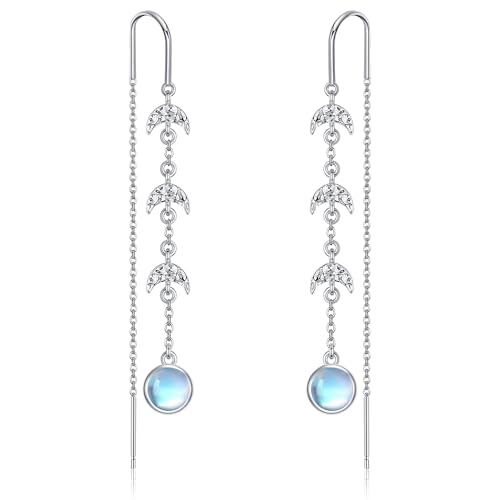 Mondphasen-Ohrringe Sterling-Silber 925 Mond-Ohrhänger Halbmond Hexenschmuck für Frauen von URONE