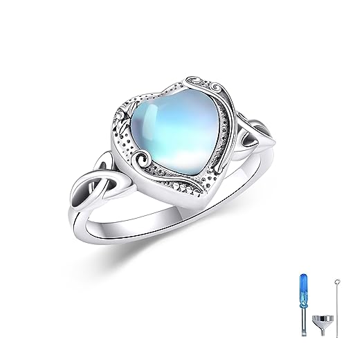 Mondstein Urnenring für Asche Sterling Silber Filigrane Ascheringe Einäscherungsring Gedenkandenken Urnen Schmuck Geschenk für Frauen-17 Mondstein Urnenring für Asche Sterling Silber Filigrane Ascheringe Einäscherungsring Gedenkandenken Urnen Schmuck Geschenk für Frauen-17 von URONE