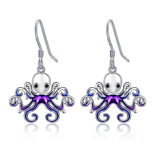 Oktopus-Ohrringe Sterlingsilber Oktopus-Tentakel baumelnde Ohrringe Oktopus-Ozean-Schmuck Geschenke für Frauen von URONE