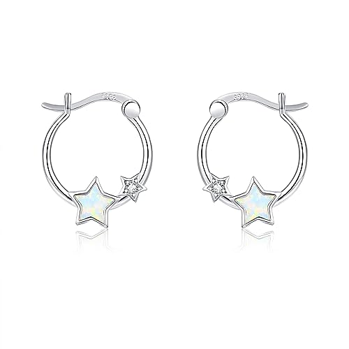 Opal Star Ohrringe 925 Sterling Silber Sparkling Star Ohrringe Star Schmuck Geschenk für Frauen Mädchen Teenager von URONE