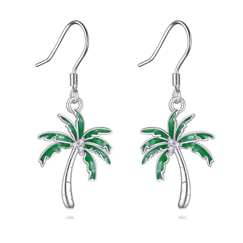 Palm Tree Ohrringe für Frauen Sterling Silber Palm Tree Dangling Earrings Palm Tree Schmuck Geschenke für Frauen Mädchen von URONE