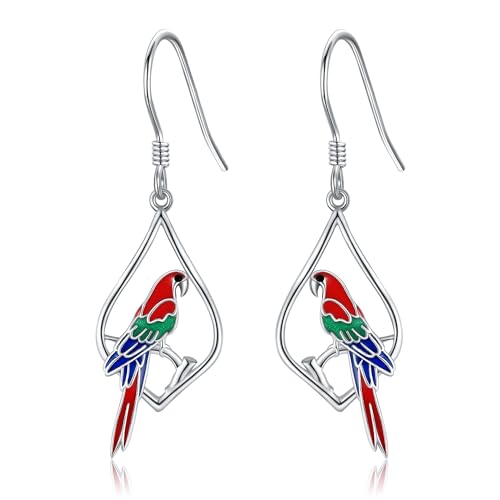 Papageien Ohrringe Sterlingsilber Papageien Vogel Ohrhänger Tiere Schmuck Geschenke für Frauen Mädchen Papageien Ohrringe Sterlingsilber Papageien Vogel Ohrhänger Tiere Schmuck Geschenke für Frauen Mädchen von URONE
