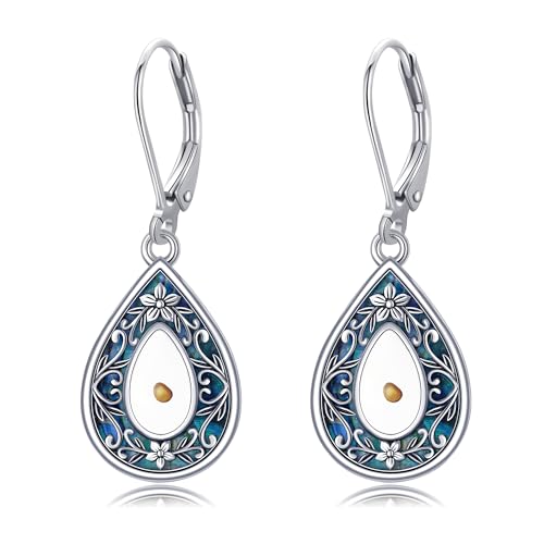 Senfkorn-Ohrringe Sterlingsilber Senfkorn Glaube Blume Baumelnde Ohrringe Christlicher Schmuck Geschenke für Frauen von URONE