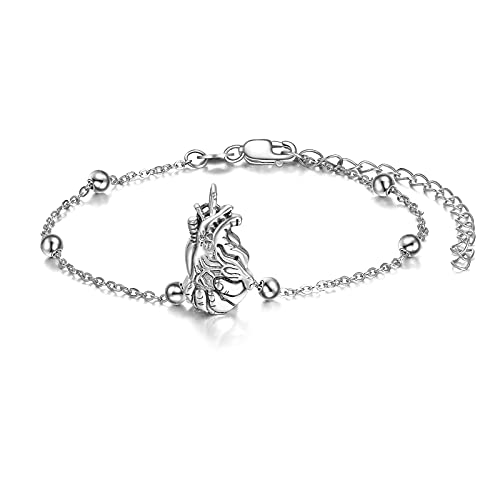 URONE Sterling Silber Anatomisches Herz Halskette Anatomisches Organ Schmuck Geschenke für Krankenschwester Doktor Student Freundin von URONE