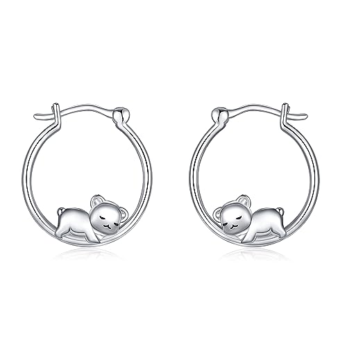 Teddybär Ohrringe 925 Sterling Silber Niedliche Hypoallergene Bär Ohrringe Tierschmuck Geschenke für Frauen Mädchen von URONE