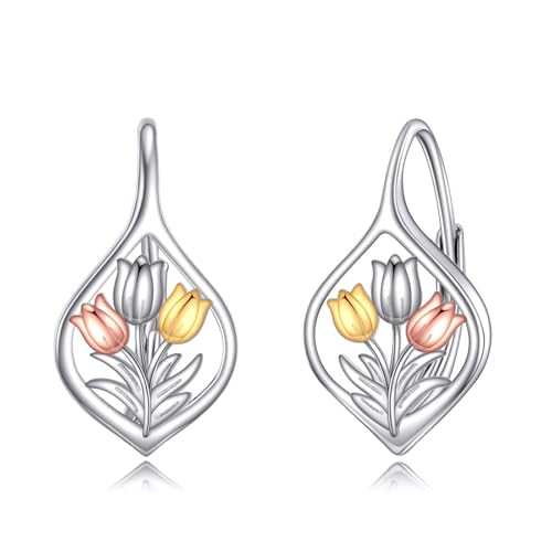 Tulpen Ohrringe 925 Sterling Silber Tulpen Ohrringe Blumen Schmuck Geschenk für Damen von URONE