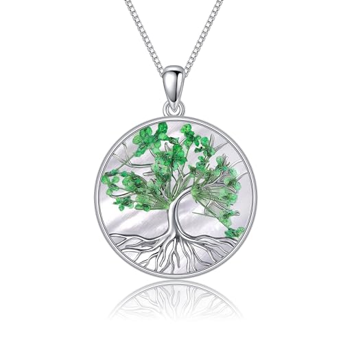 URONE Baum des Lebens Halskette 925 Sterling Silber Stammbaum des Lebens Anhänger Stammbaum Schmuck Geschenke für Frauen von URONE