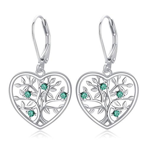 URONE Baum des Lebens Ohrringe 925 Sterling Silber Lebensbaum Ohrhänger Baum des Lebens Schmuck Geschenke für Damen von URONE