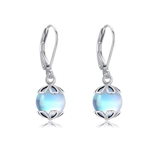 URONE Filigran Kugel Mondstein Ohrringe Silber 925 Mondstein Tropfen Ohrhänger Filigran Schmuck Mondstein Geschenk für Damen URONE Filigran Kugel Mondstein Ohrringe Silber 925 Mondstein Tropfen Ohrhänger Filigran Schmuck Mondstein Geschenk für Damen von URONE