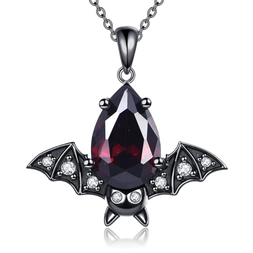 URONE Fledermaus Halskette 925 Sterling Silver Gothic Fledermaus Anhänger Kette Halloween Schmuck Geschenke für Damen URONE Fledermaus Halskette 925 Sterling Silver Gothic Fledermaus Anhänger Kette Halloween Schmuck Geschenke für Damen von URONE