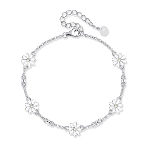 URONE Gänseblümchen Armband 925 Sterling Silber Gänseblümchen Blume Armband Gänseblümchen Schmuck für Damen von URONE