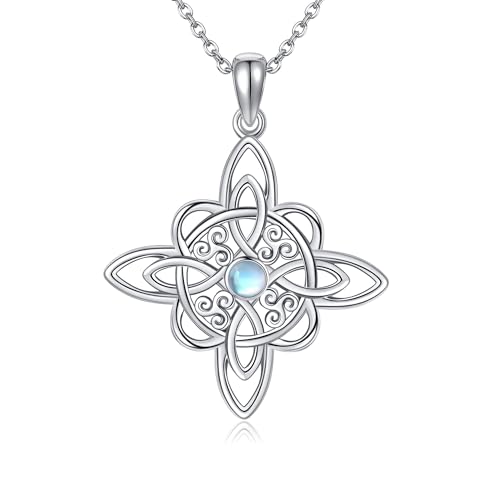 URONE Hexenknoten-Halskette Sterlingsilber Hexenknoten keltischer Knoten-Anhänger Halskette Hexenschmuck Geschenke für Frauen von URONE