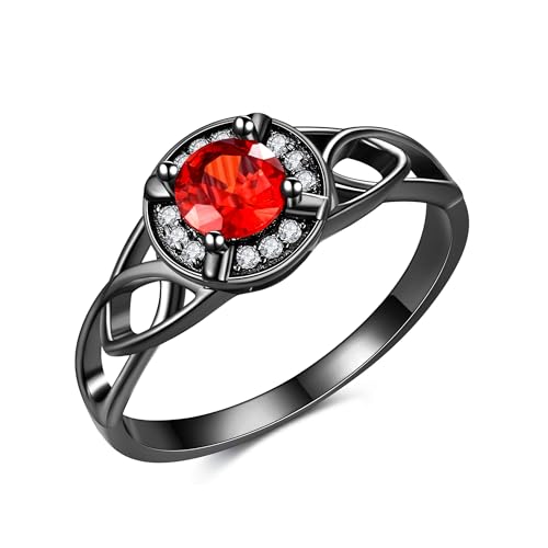 URONE Keltischer Knoten Ring Silber 925 Schwarz Eternity Ring Schmuck Geschenke für Frauen Damen #8 von URONE