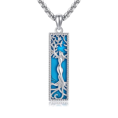 URONE Lebensbaum Kette mit Türkis 925er Sterlingsilber Lebensbaum Anhänger Schmuck Geschenke für Frauen und Männer von URONE