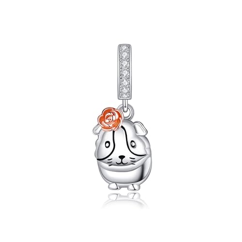 URONE Meerschweinchen-Anhänger Bead Charm Passend für Charms-Armbänder für Frauen 925er-Sterlingsilber Meerschweinchen-Anhänger Schmuck Geschenke für Frauen Armband-Halskette von URONE