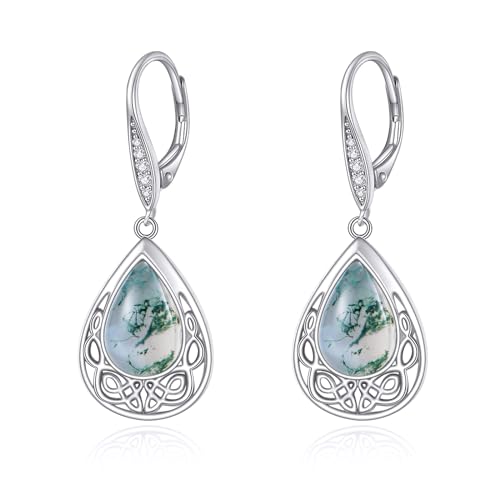 URONE Moosachat Ohrringe 925 Sterling Silber Moos Achat Filigran Creolen Ohrringe für Damen URONE Moosachat Ohrringe 925 Sterling Silber Moos Achat Filigran Creolen Ohrringe für Damen von URONE