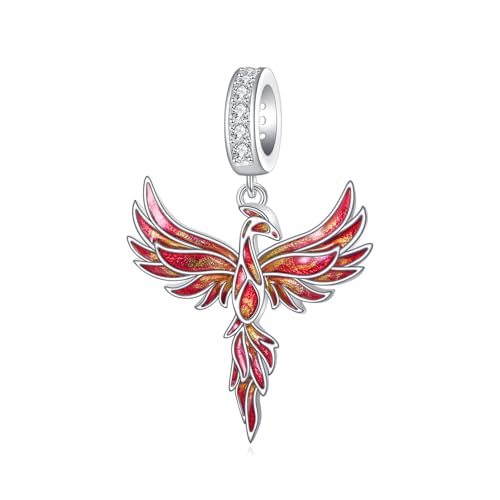 URONE Phönix-Charms für Armbänder 925er Sterlingsilber Phönix-Anhänger Tierschmuck Geschenke für Damen Armband und Halskette von URONE