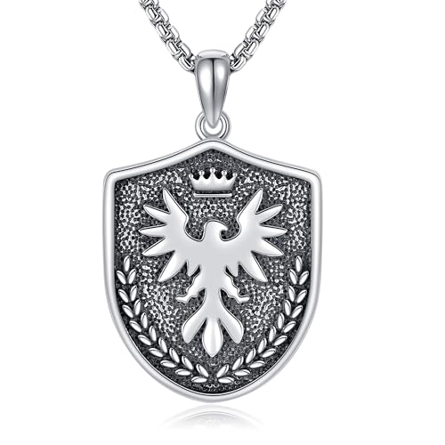 URONE Phoenix Kette Silber 925 Phönix Schild Anhänger Halskette Phoenix Schmuck Geschenke für Herren Damen URONE Phoenix Kette Silber 925 Phönix Schild Anhänger Halskette Phoenix Schmuck Geschenke für Herren Damen von URONE