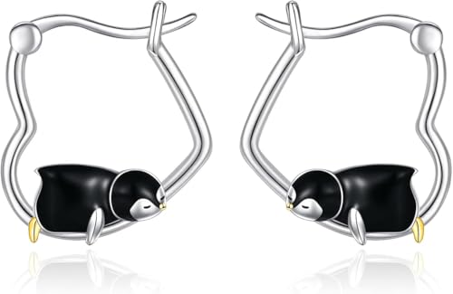URONE Pinguin Ohrringe Silber 925 Pinguin Creolen Pinguin Schmuck Geschenke für Frauen Damen URONE Pinguin Ohrringe Silber 925 Pinguin Creolen Pinguin Schmuck Geschenke für Frauen Damen von URONE