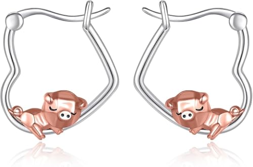 URONE Schwein Ohrringe Silber 925 Creolen Schwein Schmuck Geschenke für Damen URONE Schwein Ohrringe Silber 925 Creolen Schwein Schmuck Geschenke für Damen von URONE