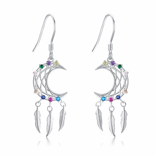 URONE Traumfänger Ohrringe 925 Sterling Silber Ohrhänger Traumfänger Traumfänger Schmuck Geschenke für Damen von URONE