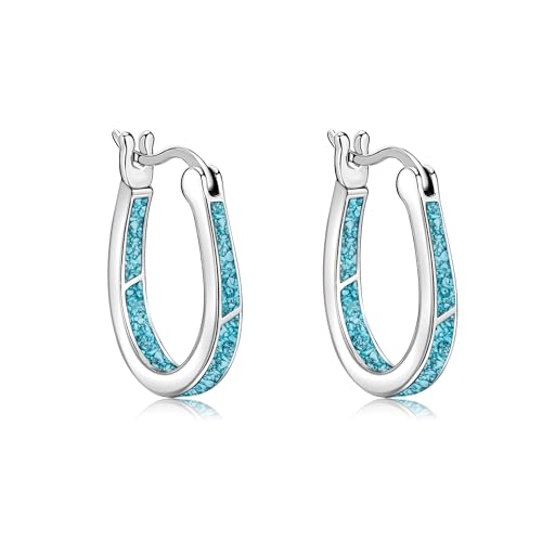 URONE Türkis Ohrringe Silber 925 Creolen Türkis Ohrringe mit Türkis Stein Türkis Schmuck Geschenke für Frauen Damen URONE Türkis Ohrringe Silber 925 Creolen Türkis Ohrringe mit Türkis Stein Türkis Schmuck Geschenke für Frauen Damen von URONE