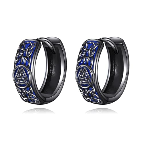 Wikinger-Creolen Sterlingsilber Keltische Knoten-Ohrringe Nordischer Wikinger-Schmuck Geschenke Für Frauen Und Männer von URONE