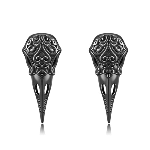 Wikinger-Rabenohrringe Sterlingsilber Rabenschädel-Ohrstecker Nordischer Wikingerschmuck Geschenke Für Frauen Und Männer von URONE